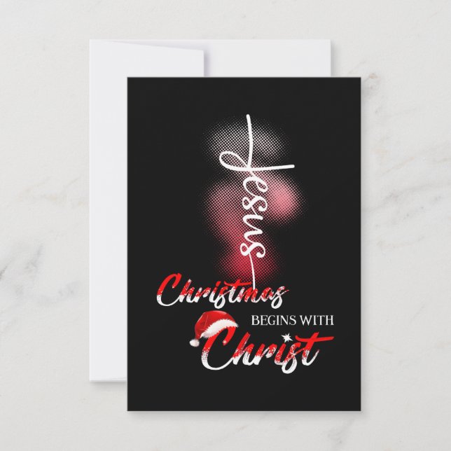 Jesus Liebe | Jesus Weihnachten beginnt mit Christ RSVP Karte (Vorderseite)