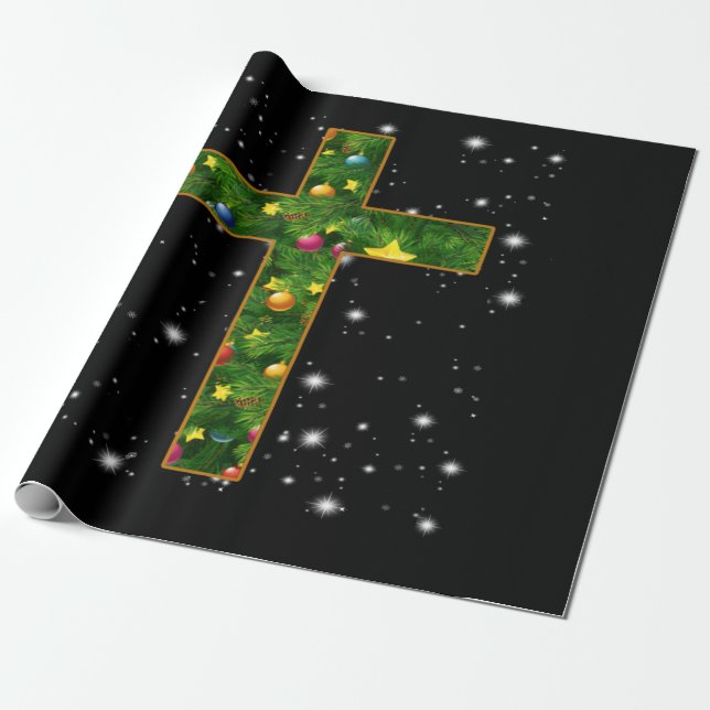 Jesus-Liebe| Kreuz Jesus Christlichen Weihnachtsba Geschenkpapier (Ungerollt)