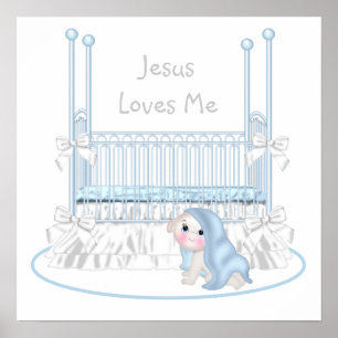 Jesus Liebe Me Baby Boy Kinderzimmer Art 25x25 Poster