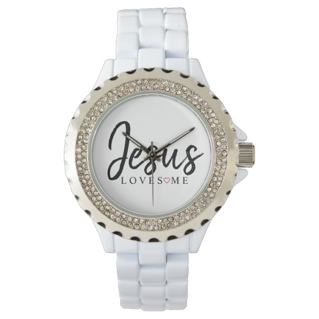 Jesus Liebe mich mit rotem Herzen | Armbanduhr (Vorderseite)