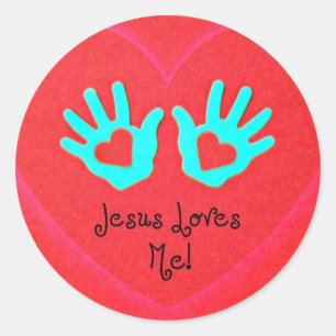 Jesus Liebe mich! Runder Aufkleber