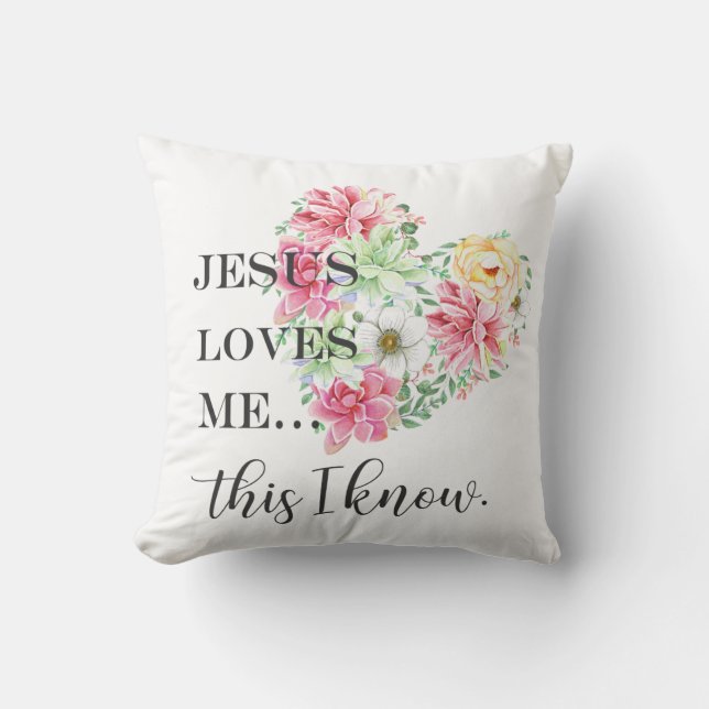 Jesus Liebe mir dies weiß Kissen (Vorderseite)