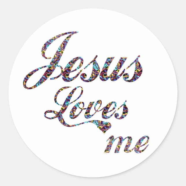 Jesus Liebe mir Runder Aufkleber (Vorderseite)