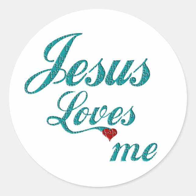 Jesus Liebe mir Runder Aufkleber (Vorderseite)