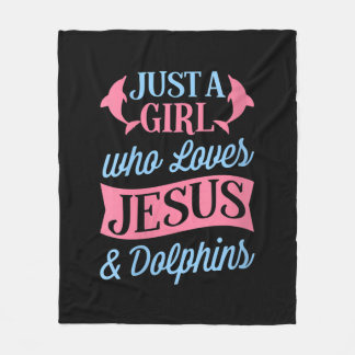 Jesus Liebe | Nur ein Mädchen, das Jesus & Dolphin Fleecedecke