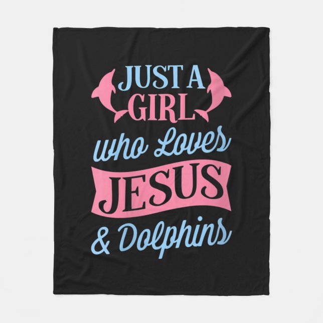 Jesus Liebe | Nur ein Mädchen, das Jesus & Dolphin Fleecedecke (Vorderseite)