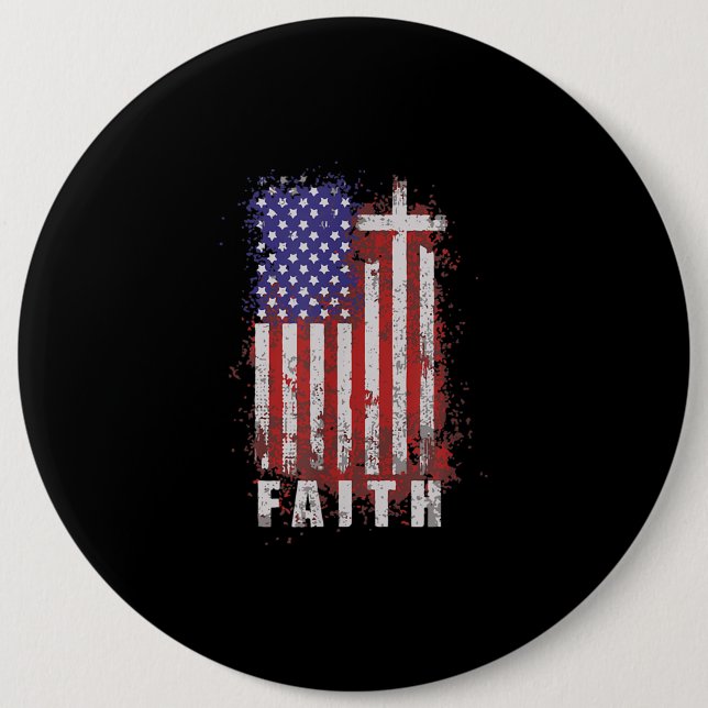 Jesus Liebe | Patriotischer Christlicher Glaube Je Button (Vorderseite)