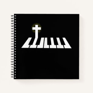 Jesus Liebe Piano Kreuz Christlich Jesus Faith Notizbuch