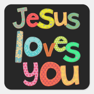 Jesus Liebe Quadratischer Aufkleber