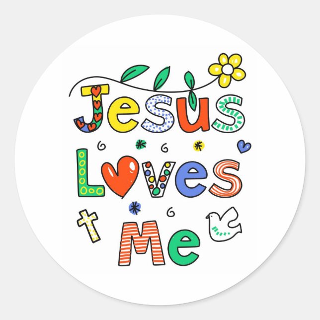 Jesus Liebe Runder Aufkleber (Vorderseite)