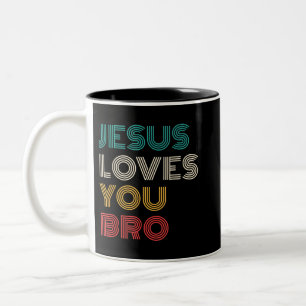 Jesus Liebe Sie Bro, lustige Christliche Glaube Re Zweifarbige Tasse