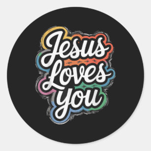 Jesus Liebe Sie - Christlicher Glaube und Amp; Lie Runder Aufkleber