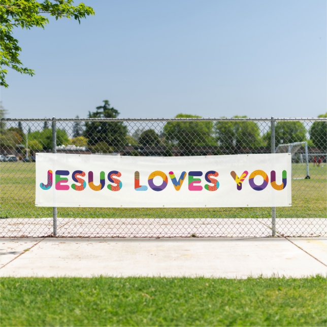 Jesus Liebe Sie farbenfrohe Dekorativkunst Banner (Insitu)