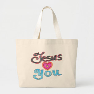 Jesus Liebe Sie mit Herzlichkeit Christlich Jumbo Stoffbeutel