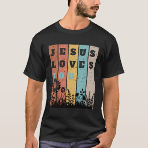 Jesus Liebe Sie Sonnenuntergang Sonnenblume für Mä T-Shirt