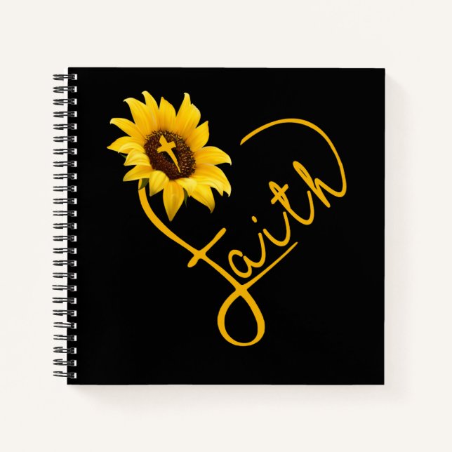 Jesus Liebe | Sonnenblumen Liebe Herzglauben Notizbuch (Vorderseite)