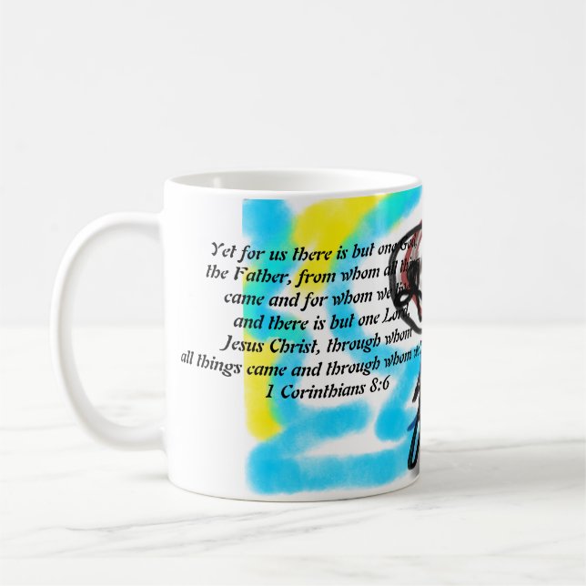 jesus Liebe und Freude Kaffeetasse (Links)