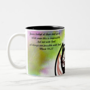 Jesus-Liebe unmöglich Zweifarbige Tasse