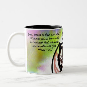 Jesus-Liebe unmöglich Zweifarbige Tasse