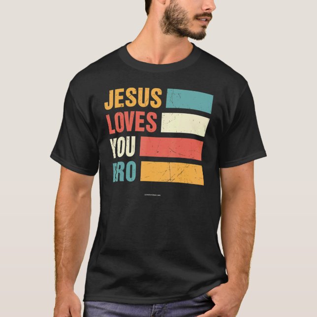 Jesus Lieben Bro Christlich Bible Verse Religiöse  T-Shirt (Vorderseite)