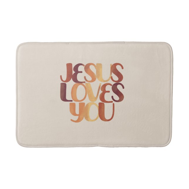 Jesus-Lieben Christliche Typografie-Gestaltung Badematte (Vorderseite)