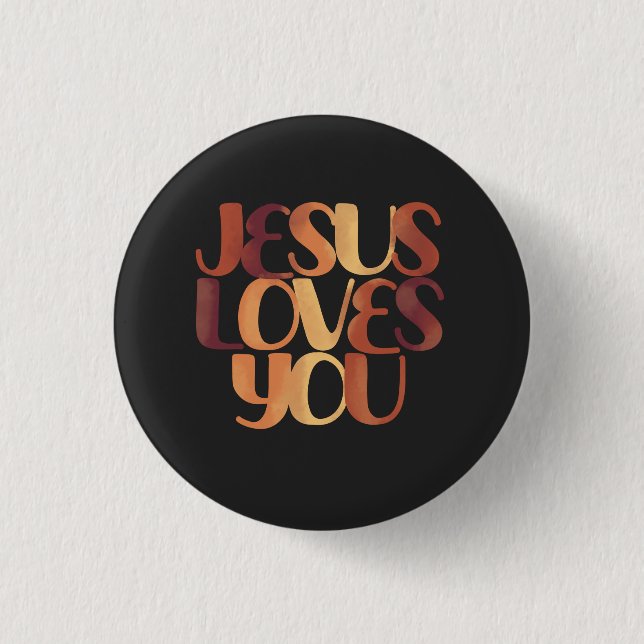 Jesus-Lieben Christliche Typografie-Gestaltung Button (Vorderseite)