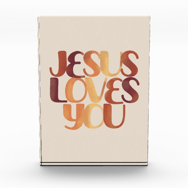 Jesus-Lieben Christliche Typografie-Gestaltung Fotoblock (Vorderseite)