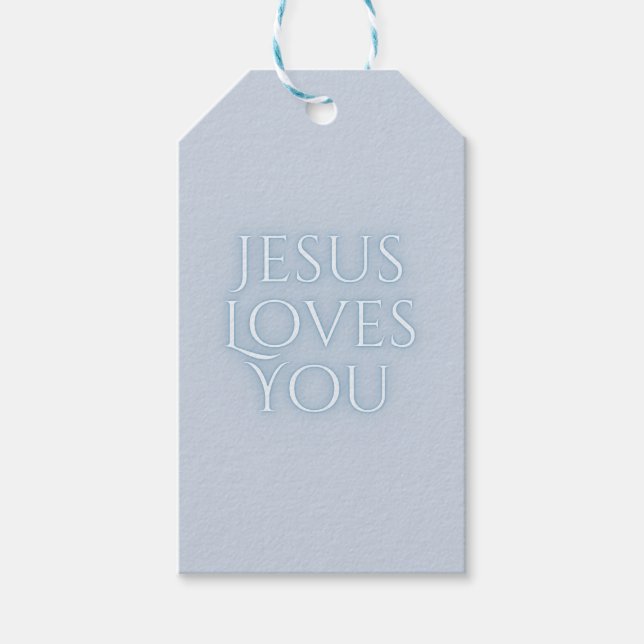 Jesus-Lieben Christliche Typografie-Gestaltung Geschenkanhänger (Vorderseite)