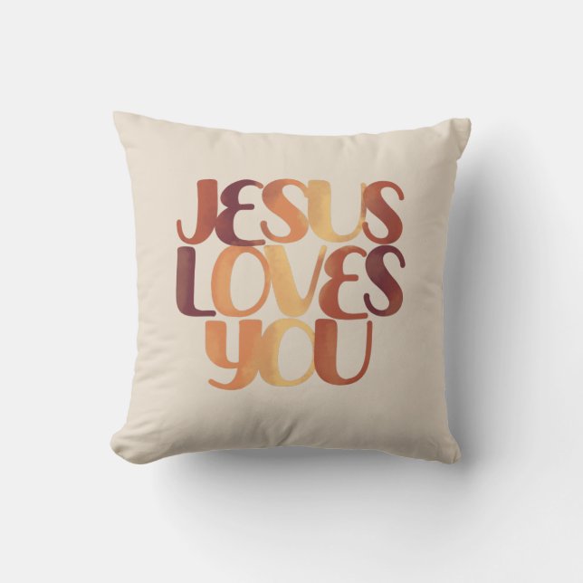 Jesus-Lieben Christliche Typografie-Gestaltung Kissen (Vorderseite)