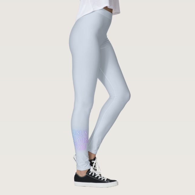 Jesus-Lieben Christliche Typografie-Gestaltung Leggings (Rechts)