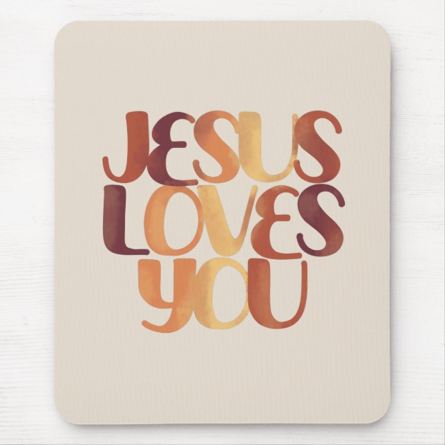 Jesus-Lieben Christliche Typografie-Gestaltung Mousepad (Vorne)