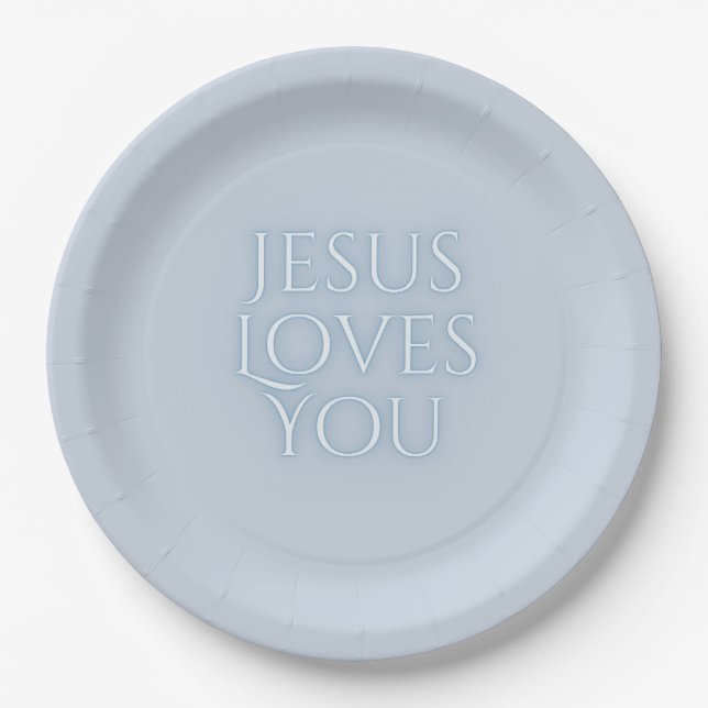 Jesus-Lieben Christliche Typografie-Gestaltung Pappteller (Vorderseite)