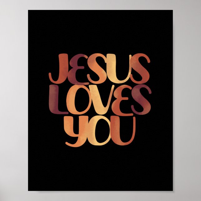 Jesus-Lieben Christliche Typografie-Gestaltung Poster (Vorne)