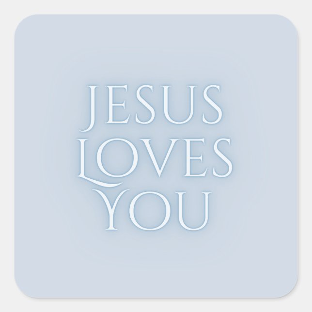 Jesus-Lieben Christliche Typografie-Gestaltung Quadratischer Aufkleber (Vorderseite)