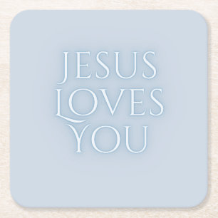 Jesus-Lieben Christliche Typografie-Gestaltung Rechteckiger Pappuntersetzer