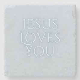 Jesus-Lieben Christliche Typografie-Gestaltung Steinuntersetzer
