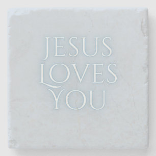 Jesus-Lieben Christliche Typografie-Gestaltung Steinuntersetzer