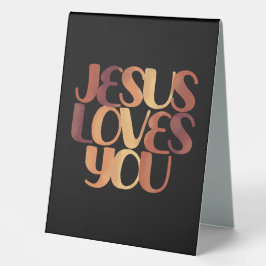 Jesus-Lieben Christliche Typografie-Gestaltung Tischaufsteller