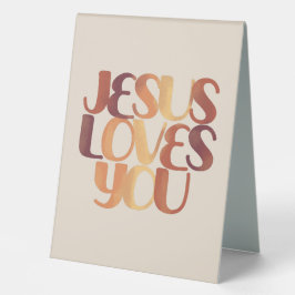 Jesus-Lieben Christliche Typografie-Gestaltung Tischaufsteller