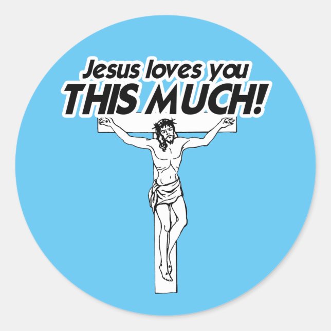 JESUS LIEBEN DICH SO VIEL RUNDER AUFKLEBER (Vorderseite)