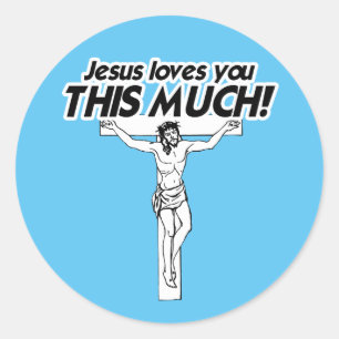 JESUS LIEBEN DICH SO VIEL RUNDER AUFKLEBER