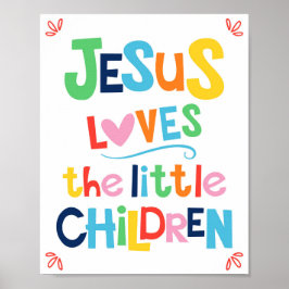 Jesus Lieben die kleinen Kinder Christlich Poster