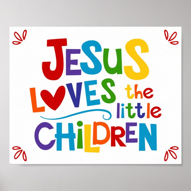 Jesus Lieben die kleinen Kinder Christlich Poster (Vorne)