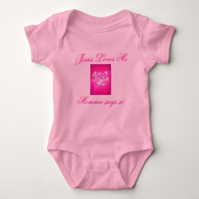 Jesus-Lieben ich Baby Onsie Baby Strampler (Vorderseite)