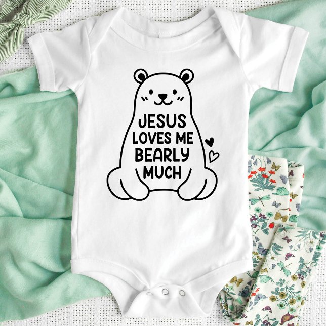 Jesus Lieben Ich bearly Baby Kind Kind Neugeborene Baby Strampler (Von Creator hochgeladen)