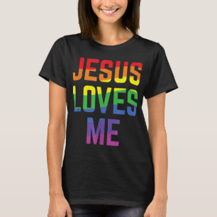 Jesus Lieben Ich Christliche Regenbogenflagge LGBT T-Shirt