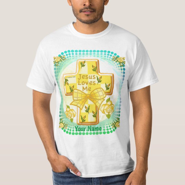 Jesus Lieben Ich Christlicher Cross T - Shirt (Vorderseite)