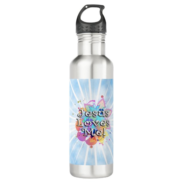 Jesus-Lieben ich Edelstahlflasche (Vorderseite)
