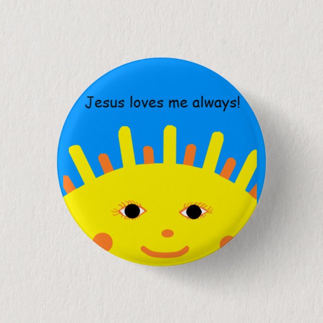 Jesus-Lieben ich immer Knopf Button (Vorderseite)