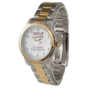 Jesus Lieben Ich individuell anpassbar Armbanduhr